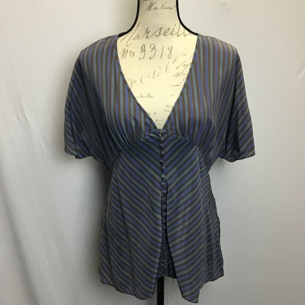 Elizabeth and James- Silk, Striped "Sheldon" Blouse